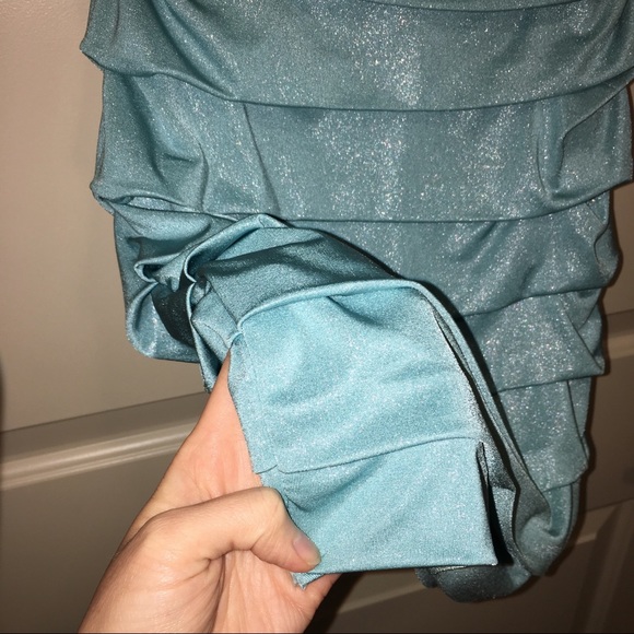 Speechless shimmer light blue strapless mini dress - Picture 5 of 5